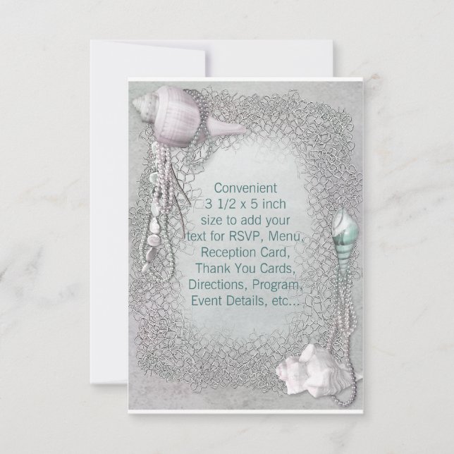 Strandskal Strandbröllop RSVP Inbjudningar (Framsida)