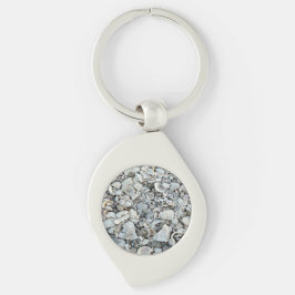 Strandskal Virvel Swirl Silverfärgad Nyckelring