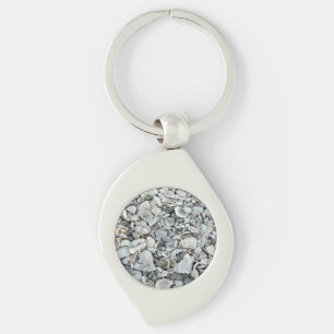 Strandskal Virvel Swirl Silverfärgad Nyckelring