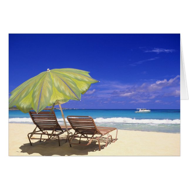 Strandskärm, Abaco, Bahamas Hälsningskort (Framsidan Horizontal)