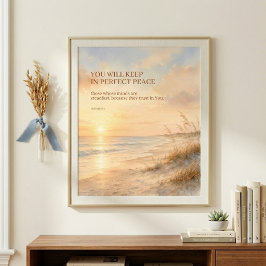Strandskrift från Jesaja 26:3 Fullkomlig frid Tro Poster
