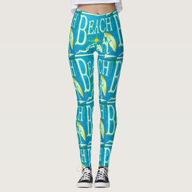 strandskylt blå leggings (Framsida)