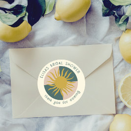 Strandsoaré Bröllopsbrunscht Modern Söt PERSONLIGT Runt Klistermärke