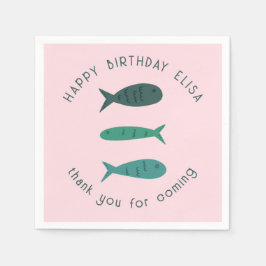 Strandsoaré FÖDELSEDAGSFEST Cute Fishes SPECIALTIL Pappersservett