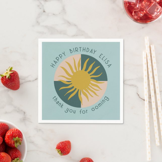 Strandsoaré Födelsedagsfest Modern Söt Anpassnings Pappersservett (Insitu)