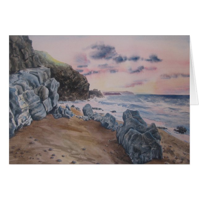 Strandsolnedgång Hälsningskort (Framsidan Horizontal)