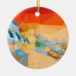 Strandsolnedgång landskaps konst julgransprydnad keramik