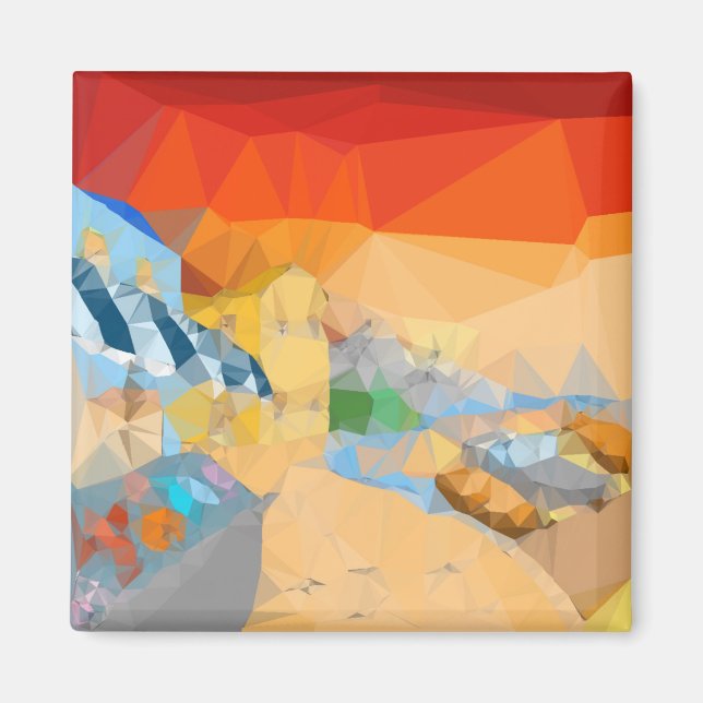 Strandsolnedgång landskaps konst  magnet (Framsidan)