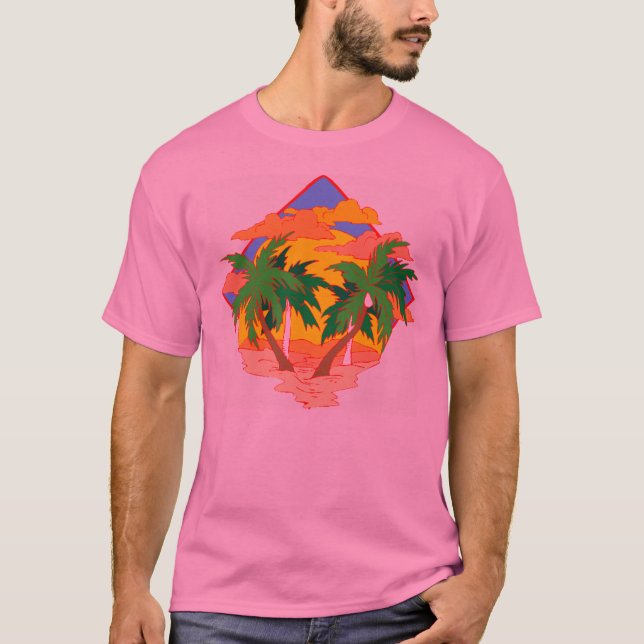 Strandsolnedgång T Shirt (Framsida)