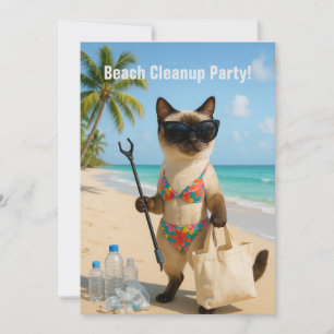 Strandstädningsparty med kattälskare Inbjudan 