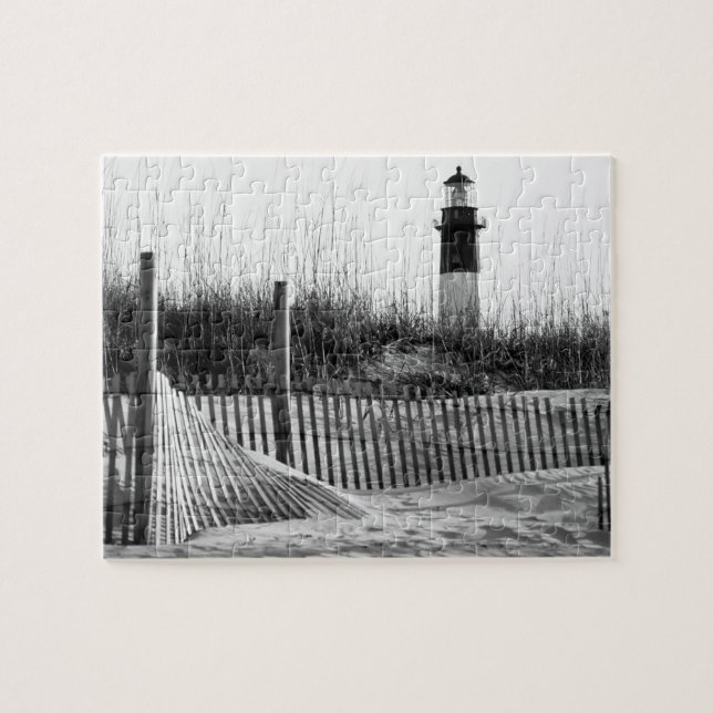Strandstaket Och Fyren Pussel (Horisontell)