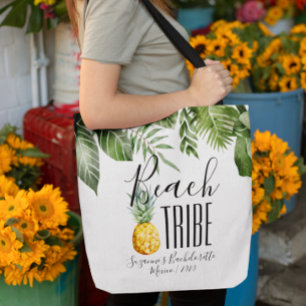 Strandstammens tjejers tropiska möhippa tygkasse