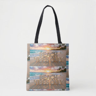 Strandstämning Endast Toteväska Med All-Over-Print Tygkasse