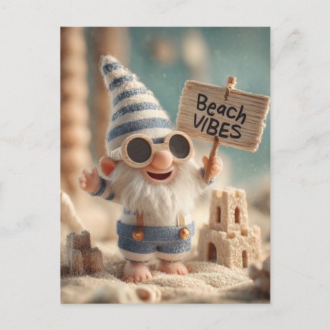 "Strandstämning" Sommarträdgårdstomte Vykort (Framsida)