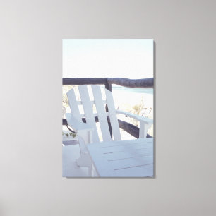 Strandstol på balkong canvastryck