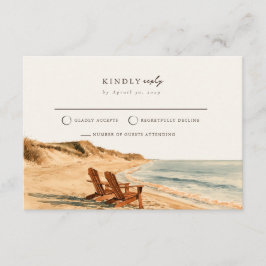 Strandstolar Kustsolnedgång Bröllop RSVP-kort Tilläggskort