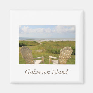 Strandstolar på den Galveston ömagneten Magnet