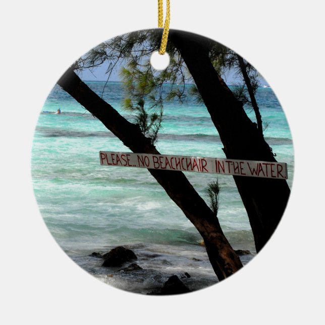 Strandstolar Rum Point Grand Cayman Julgransprydnad Keramik (Framsidan)