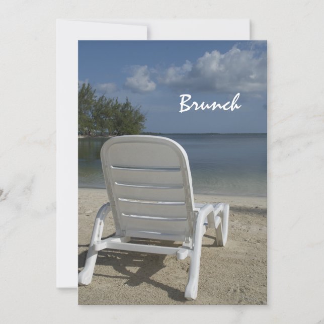 Strandstolsinbjudan till efterbröllopsbrunch inbjudningar (Framsida)