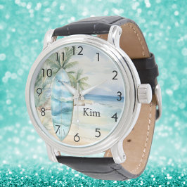 Strandstrand handflatan träd namn armbandsur