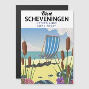 Strandstranden Scheveningen i Nederländerna poster