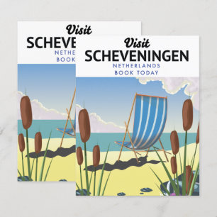 Strandstranden Scheveningen i Nederländerna poster