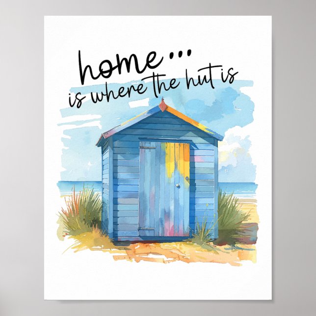 Strandstuga Söta Hem Citat Sommarlov  Poster (Framsidan)