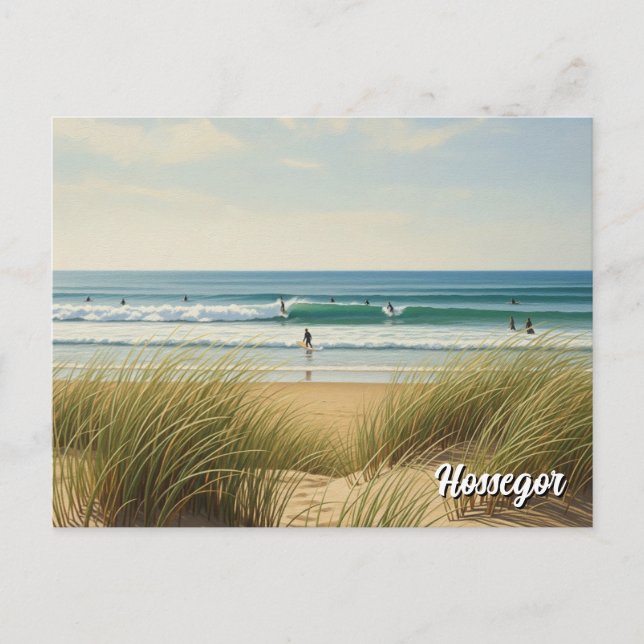 Strandsurfare av Hossegor Frankrike Vykort (Framsida)