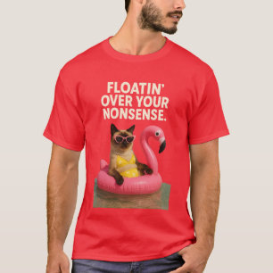 Strandtema för siames kattälskare t shirt