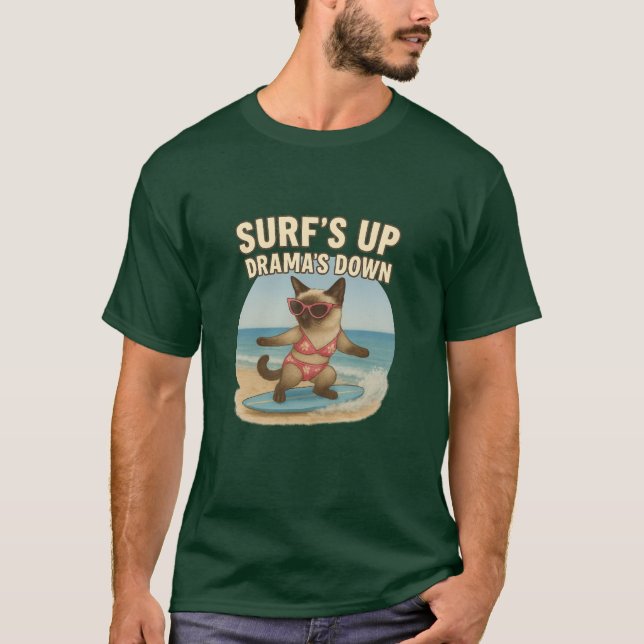 Strandtema för siameskattsälskare t shirt (Framsida)