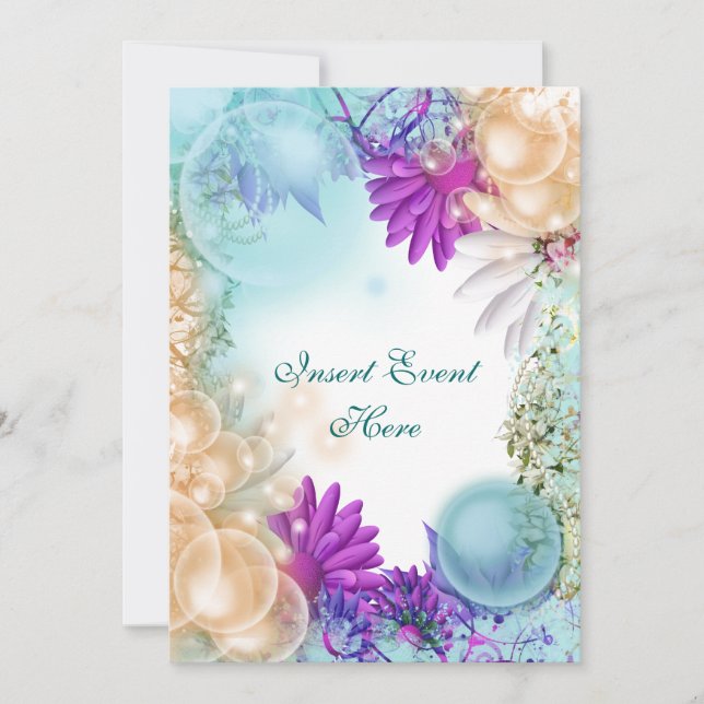 Strandtema tropisk elegant fest inbjudningar (Framsida)