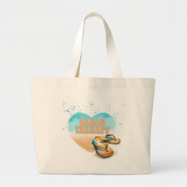 Strandterapi flip flops i sanden jumbo tygkasse