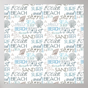 Strandtypografi Poster