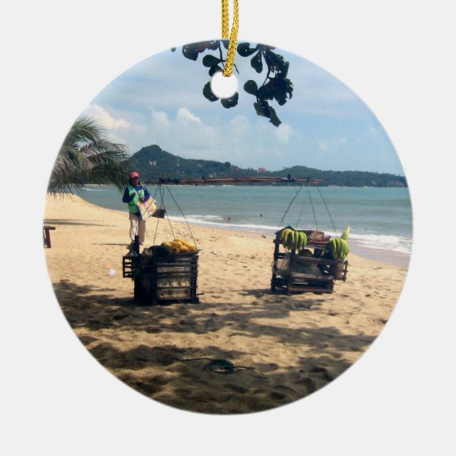 StrandVendings… Lamai strand, KohSamui ö Julgransprydnad Keramik (Framsidan)