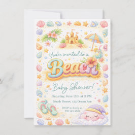 “Strandvibbar” Baby Shower-inbjudan Inbjudningar