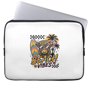 Strandvibbar Highland Ko Summer Vektor Art_1 Laptop Fodral