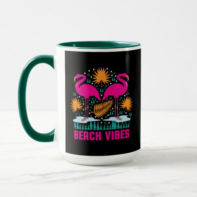 Strandvibbar Rosa Flamingodesign Mugg (Vänster)