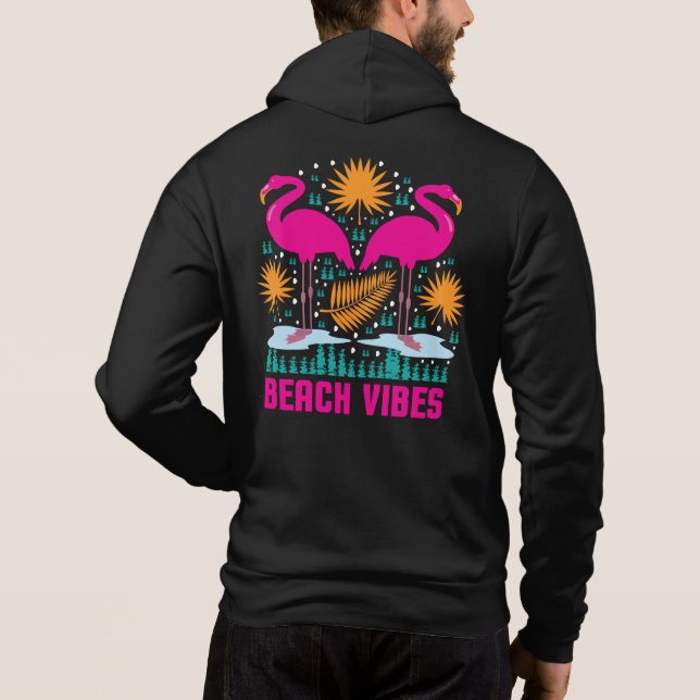 Strandvibbar Rosa Flamingodesign T Shirt (Baksida)