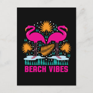 Strandvibbar Rosa Flamingodesign Vykort