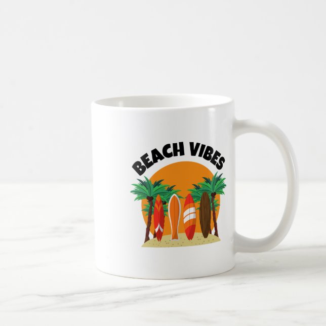 Strandvibbar Surfdesign För Sommarlov  Kaffemugg (Höger)
