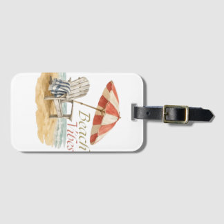 Strandvibbar Vattenfärg Strandstol Sommar T-Shirt Bagagebricka