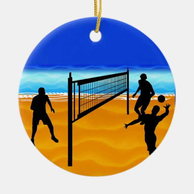Strandvolleyboll Julgransprydnad Keramik (Framsidan)