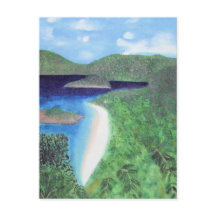 Strandvy från St John, Amerikanska Jungfruöarna