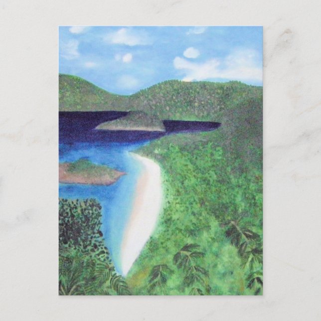 Strandvy från St John, Amerikanska Jungfruöarna Vykort (Framsida)
