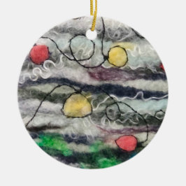 Sträng av ljus-filtret runt prydnadsföremål julgransprydnad keramik