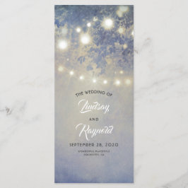 Sträng av Ljus Rustic Dusty Blue-Bröllopsprogramme Program