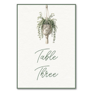 Sträng av pärlor: Boho Chic Botanical Greenery Bordsnummer