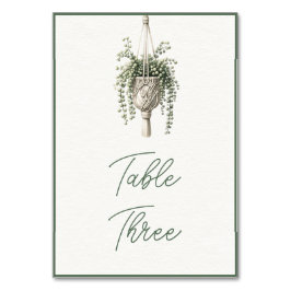 Sträng av pärlor: Boho Chic Botanical Greenery Bordsnummer