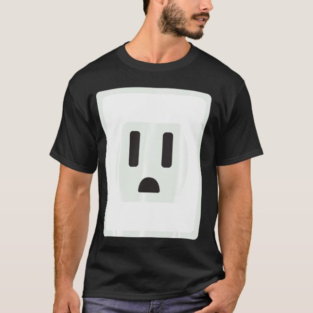 Sträng enkel plug-and-Socket lite Halloween Costu T Shirt (Framsida)