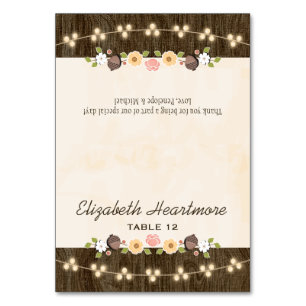  sträng för Ljus Fall Rustic Tält Place Card Bordsnummer
